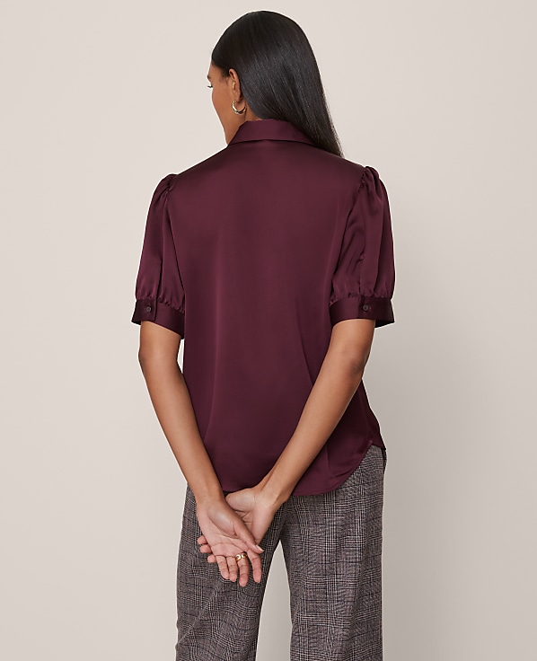 Satin Button Down Blouse