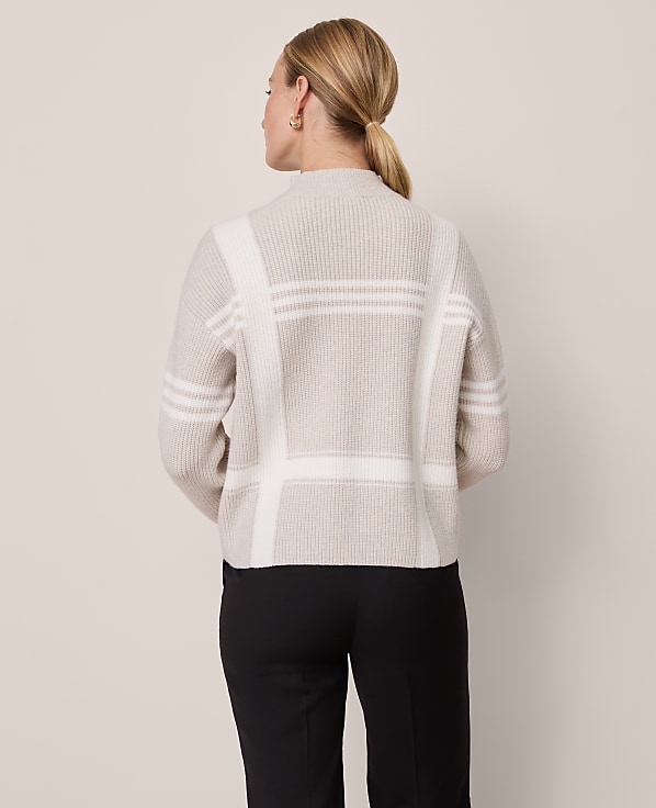 Weekend Plaid Mock Neck Sweater