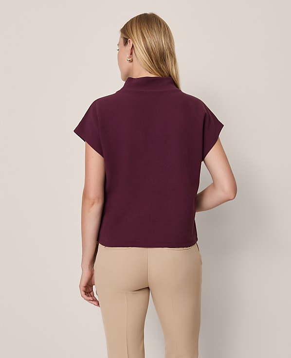 Horsebit Mock Neck Top