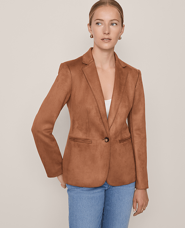 The Hutton Blazer in Faux Suede