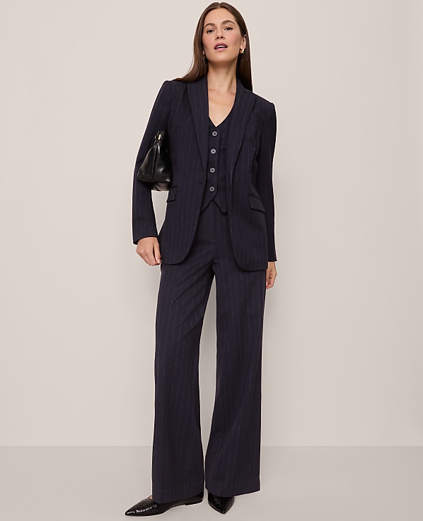 The Petite Perfect Wide-Leg Pant in Pinstripe