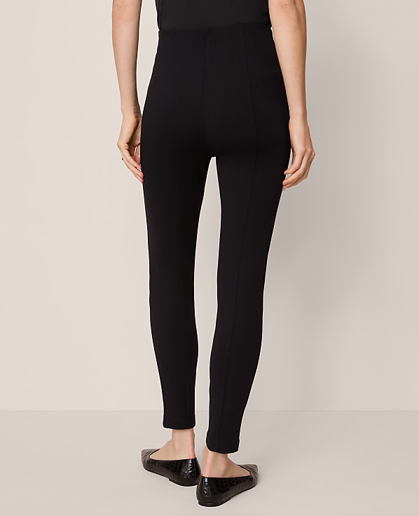 The Seamed Button Legging in Ponte