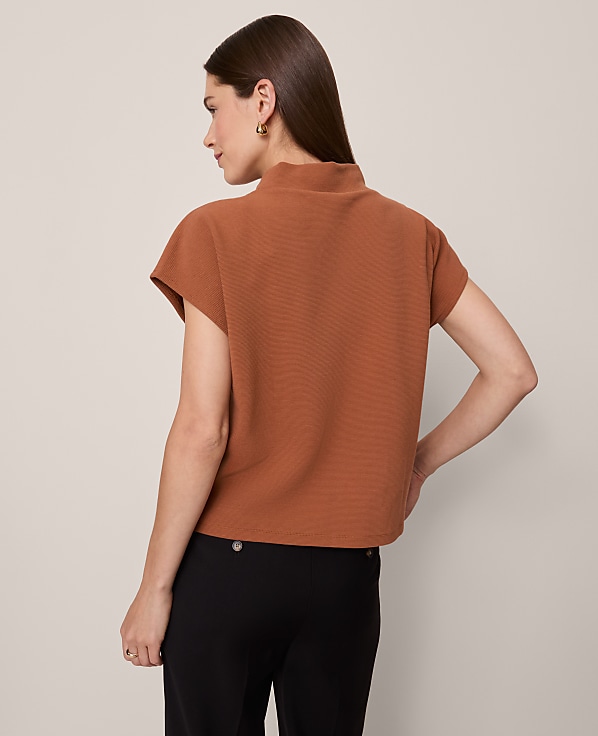 Horsebit Mock Neck Top