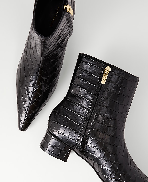 Croco Nip Toe Bootie