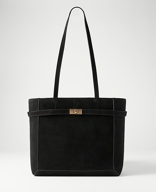 Suede Belted Tote