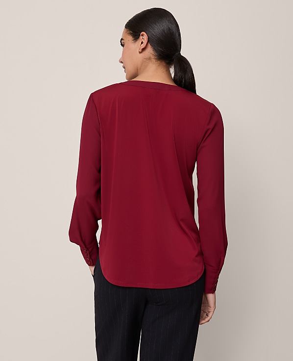 Mixed Media Pleated Top