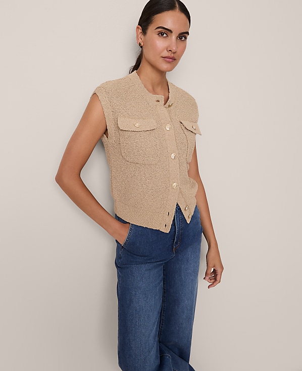 Boucl&eacute; Sweater Vest