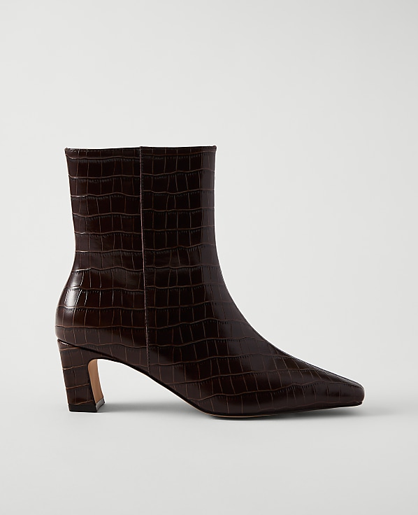 Croco Skinny Heel Bootie