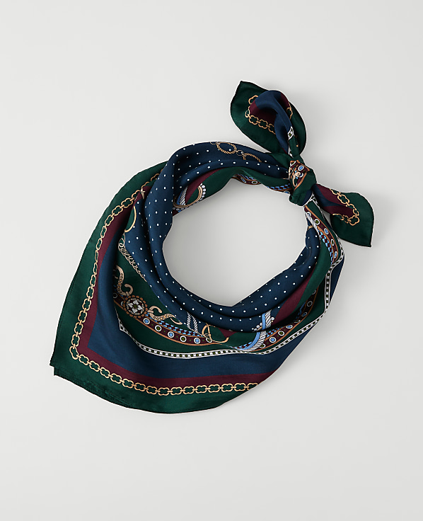 Silk Chain Link Print Little Scarf