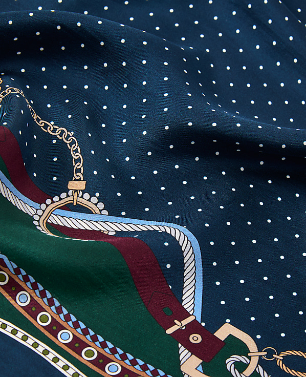 Silk Chain Link Print Little Scarf