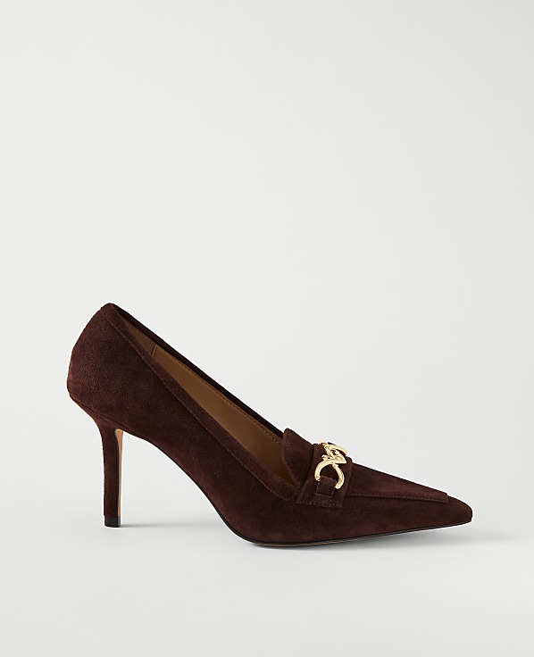Chain Pointy Toe Suede Pump