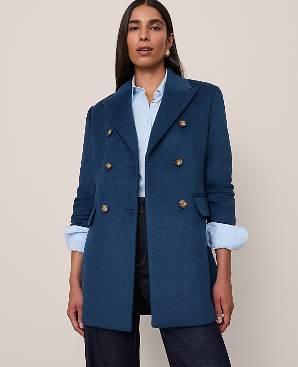 Fitted Long Double Breasted Coat
