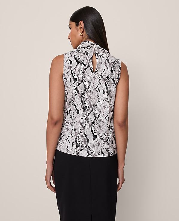 Snake Print Cowl Neck Blouse