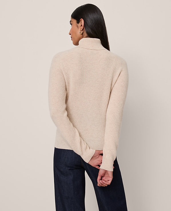 Studio Collection Cashmere Ribbed Turtleneck Sweater
