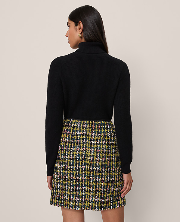 Houndstooth Tweed Skirt