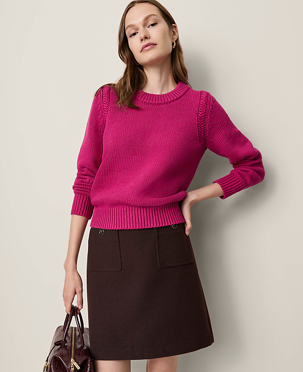 Patch Pocket A-Line Skirt