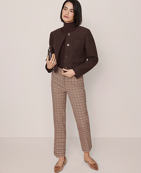 The Petite Eva Ankle Pant in Houndstooth