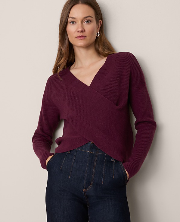 Ribbed Wrap Sweater