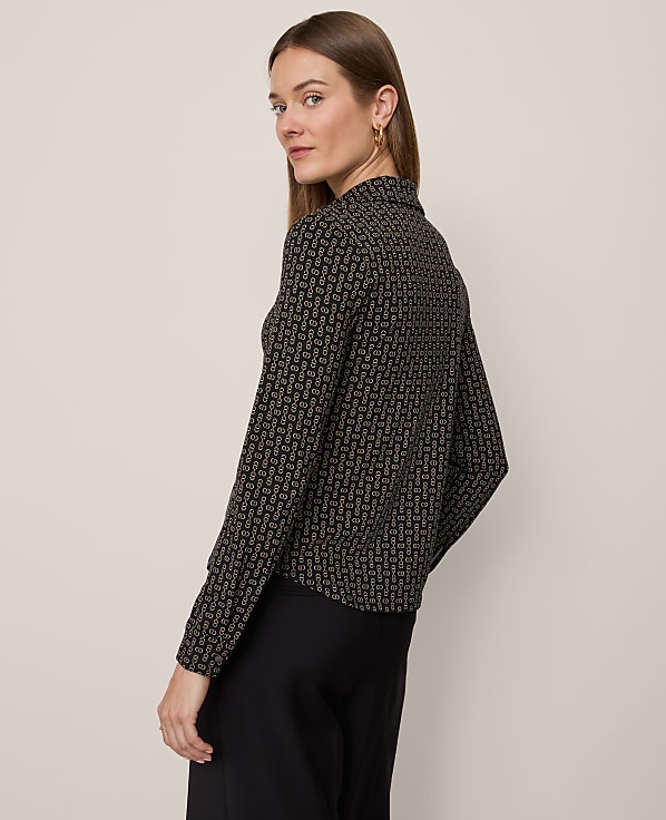 Petite Chain Link Button Down Shirt