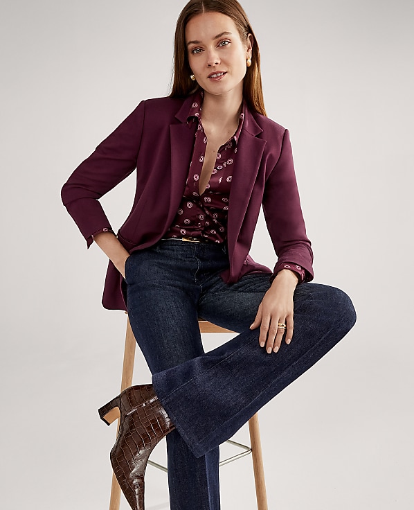 The Petite Single Button Blazer in Ponte