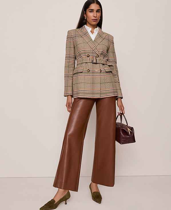 The Petite Grace Straight Pant in Faux Leather