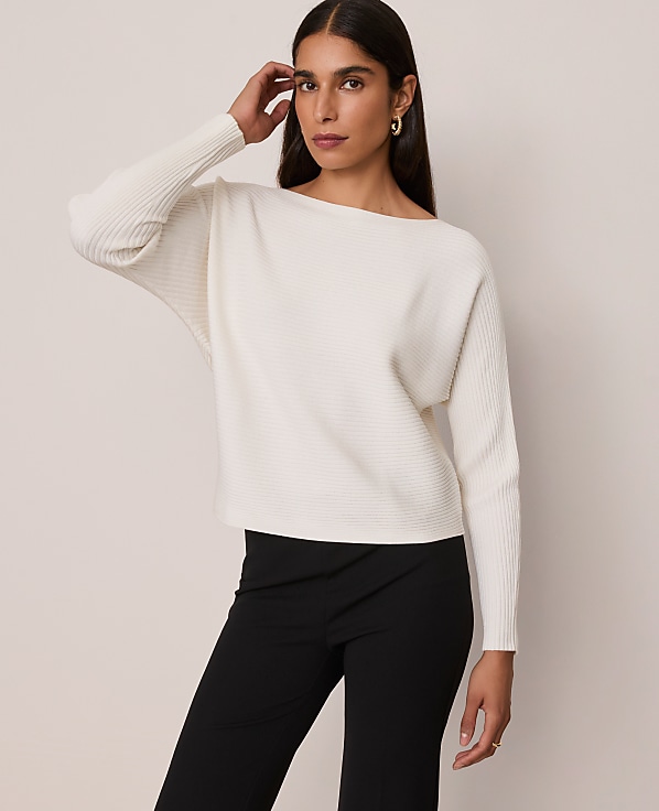 Ribbed Boatneck Sweater