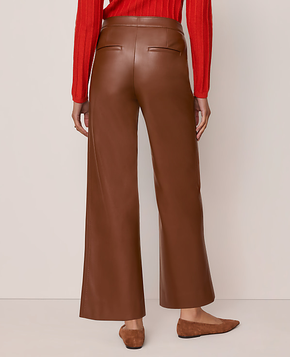 The Grace Straight Pant in Faux Leather