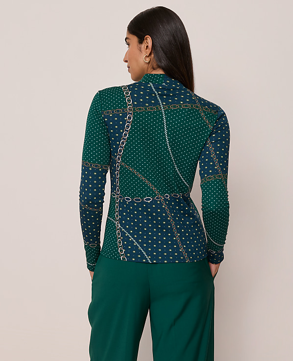 Chain Link Mock Neck Top