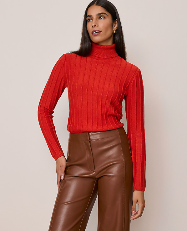Ribbed Turtleneck Sweater