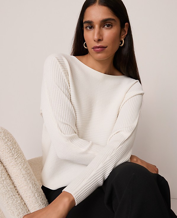 Ribbed Boatneck Sweater