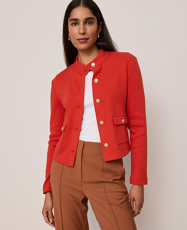 Mock Neck Knit Jacket