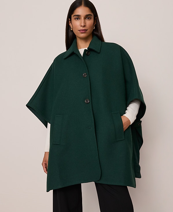 Petite Buttoned Trench Cape