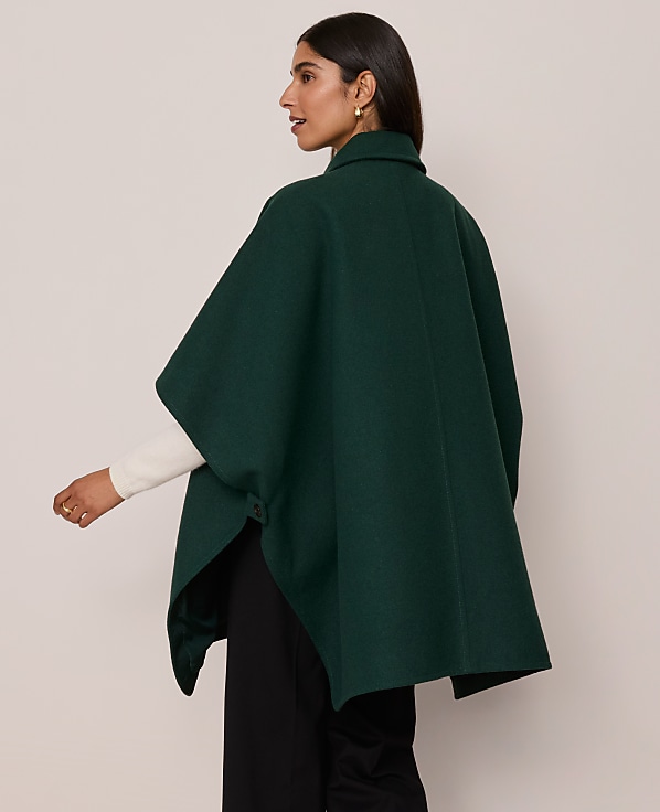 Petite Buttoned Trench Cape