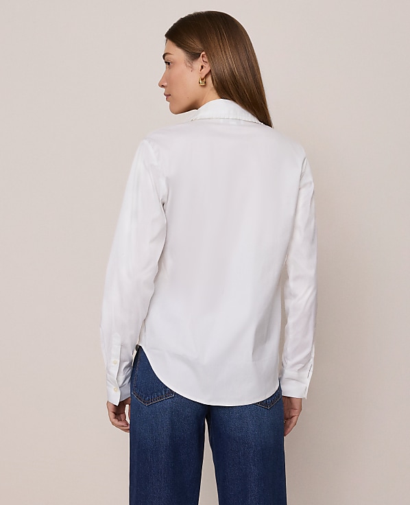 Petite Weekend Ruffle Collar Modern Shirt