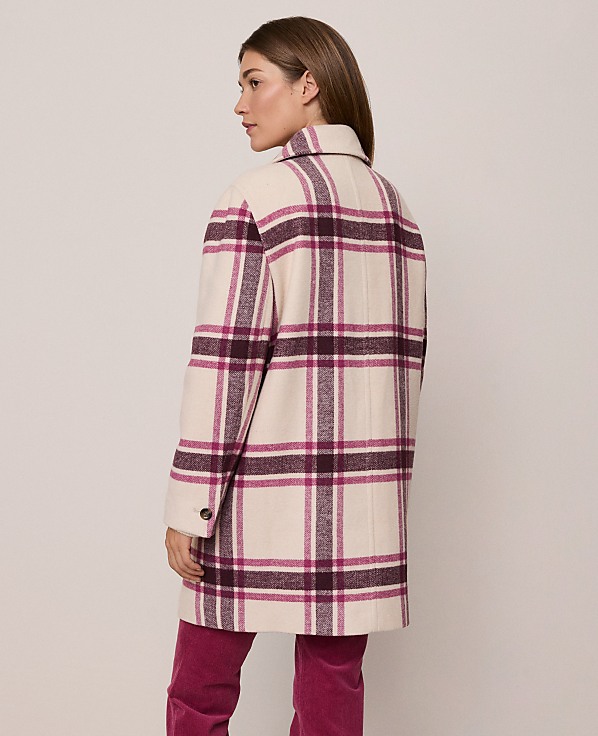Petite Weekend Plaid Cocoon Coat