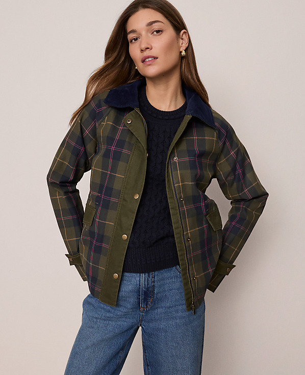Weekend Collection Plaid Collared Jacket