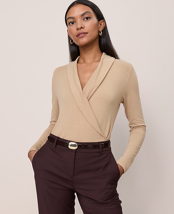 Shawl Collar Wrap Top