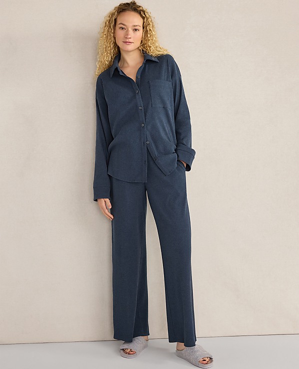 Haven Well Within Organic Cotton Rib Knit Relaxed Wide Leg Pants