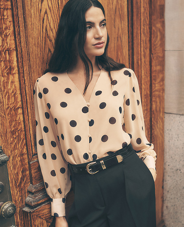 Dotted V-Neck Popover