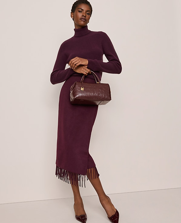 Fringe Midi Wrap Skirt
