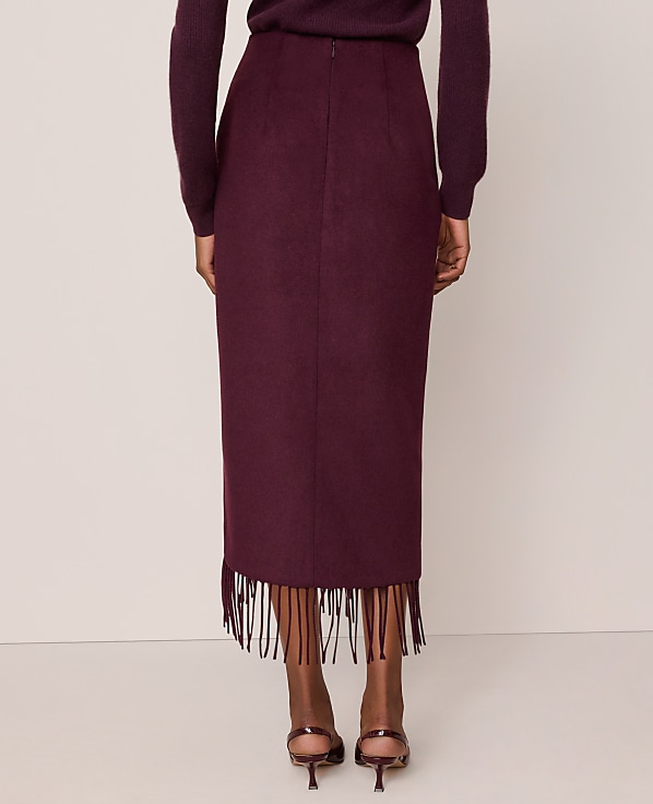 Fringe Midi Wrap Skirt