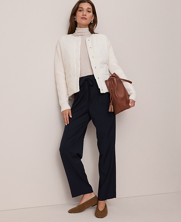 Weekend Quilted Woven Sweater Jacket