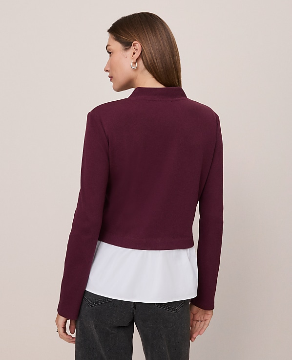 Weekend Mixed Media Peplum Cardigan