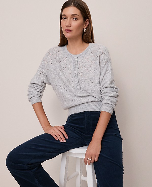 Weekend Pointelle Henley Sweater
