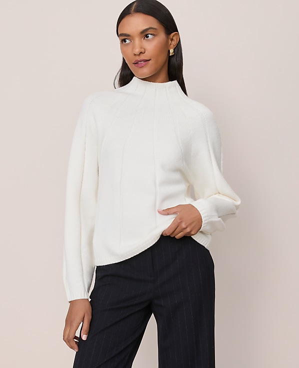 Petite Contrast Stitch Turtleneck Sweater