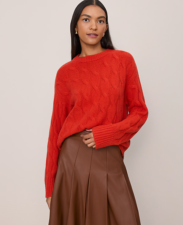 Petite Cable Crew Neck Sweater