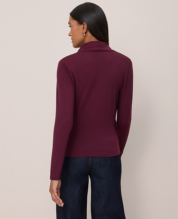 Petite Shawl Collar Wrap Top