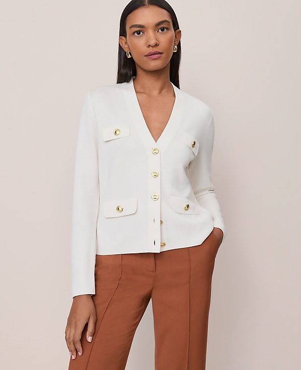 V-Neck Sweater Jacket