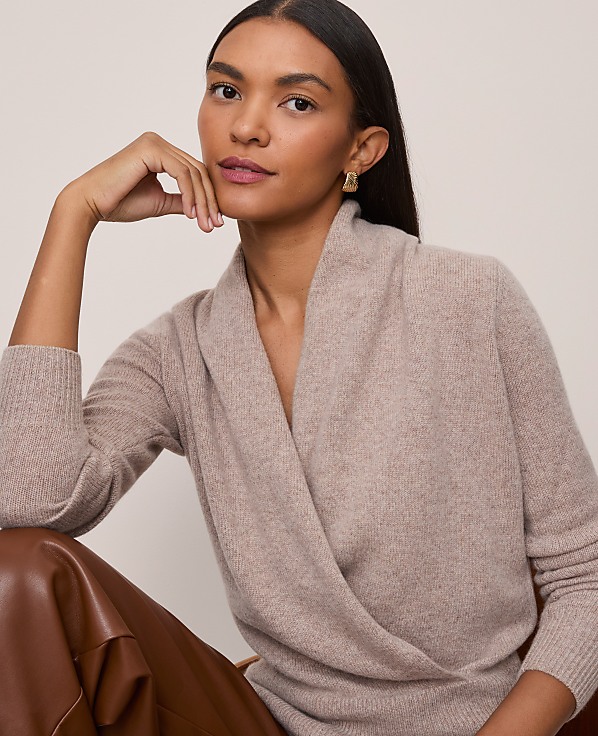 Petite Cashmere Shawl Collar Sweater