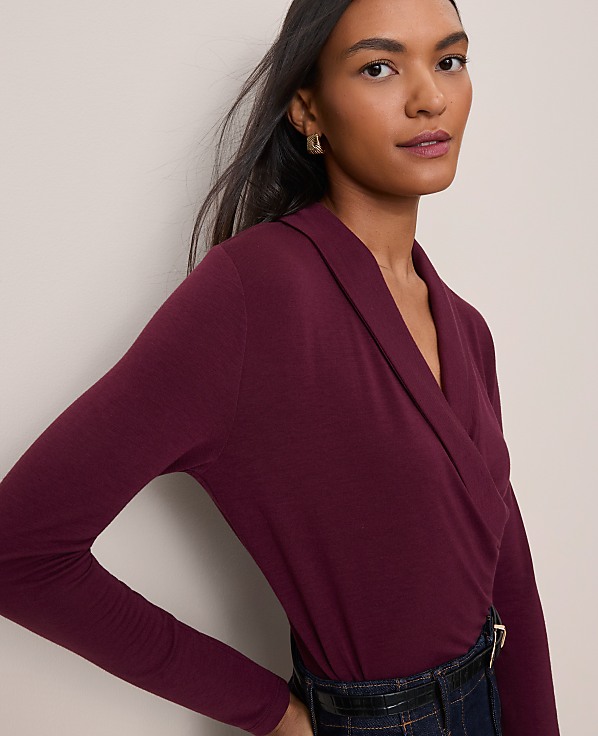 Shawl Collar Wrap Top